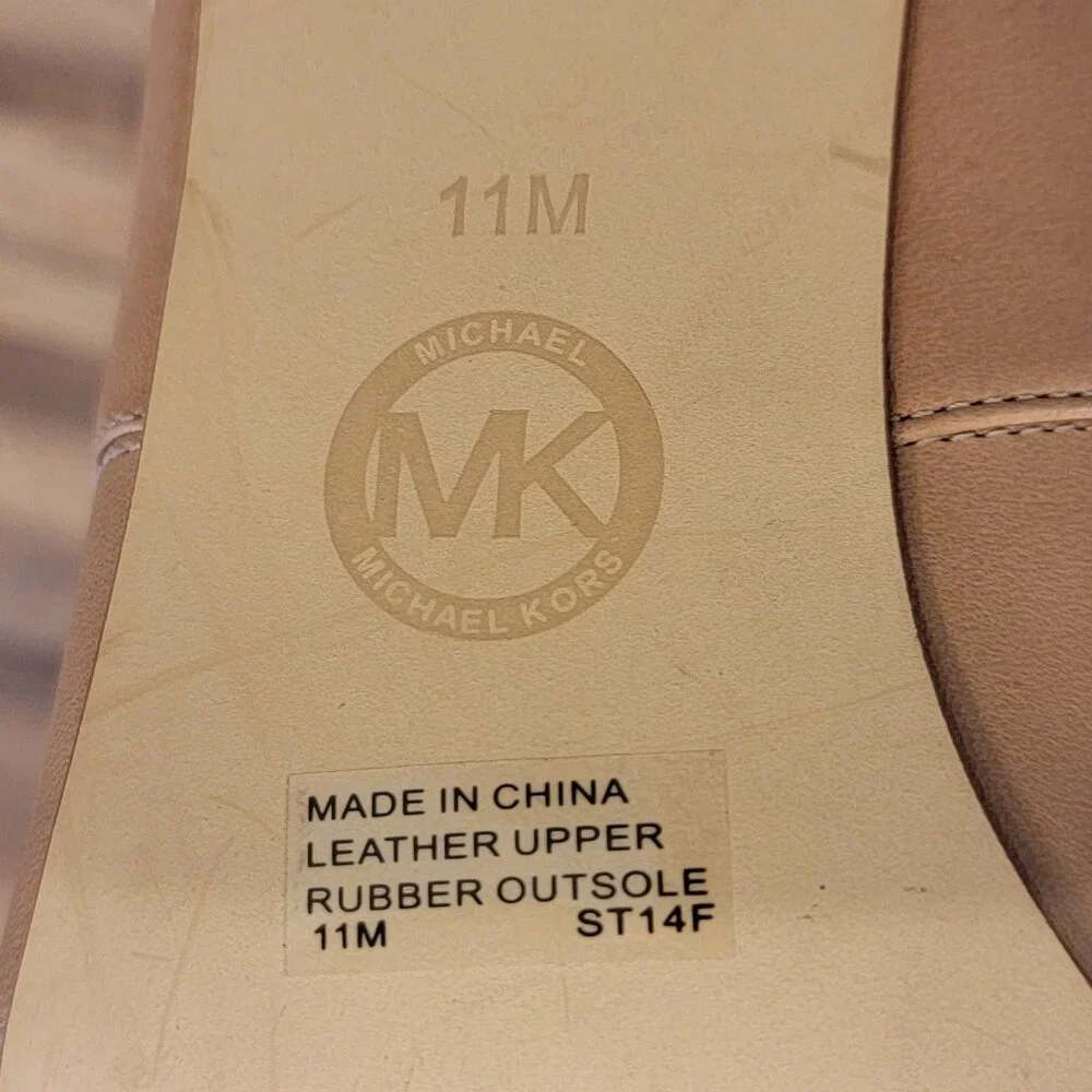 MICHAEL KORS MAVIS OPEN TOE DK KHAKI ZIPPER STRAPPY SANDAL WOMEN SHOES